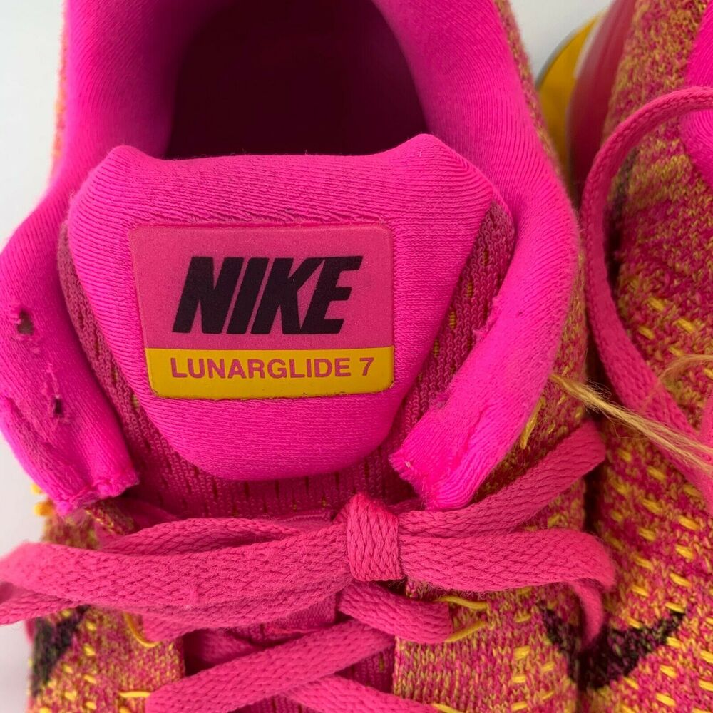 Nike Womens Lunarglide 7 Athletic Shoes Running Lace Up Pink - Picture 3 of 6